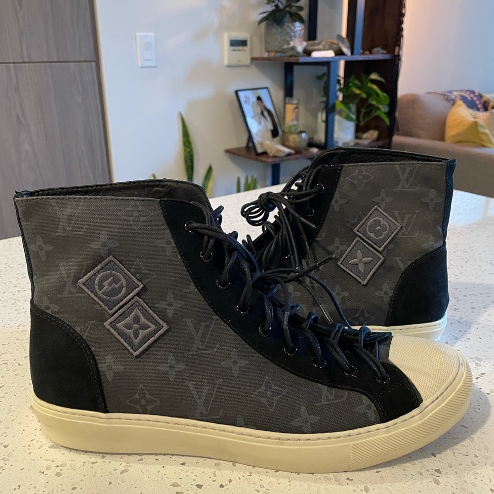 Louis Vuitton X Fragment Hi Top Sneakers Size 10